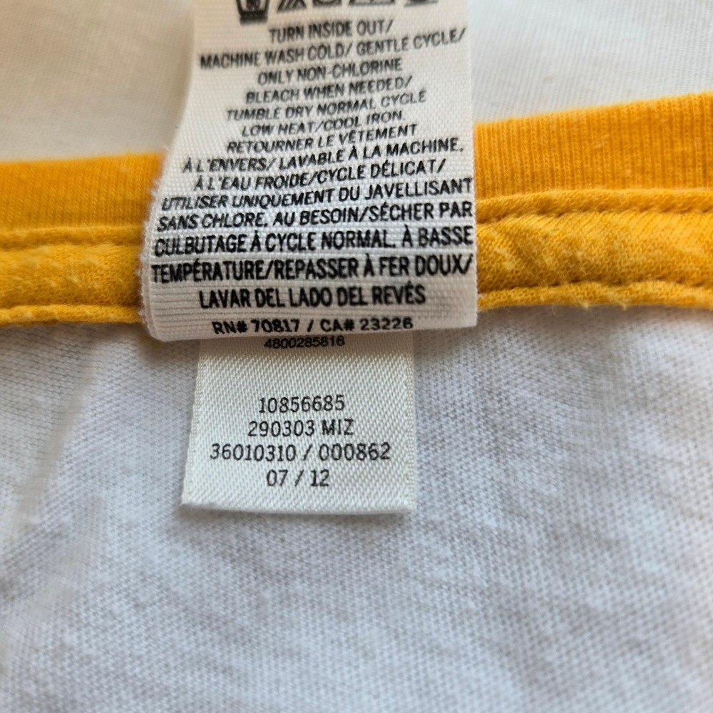 PINK Victoria's Secret Raglan Tee Women M White Yellow Collegiate Mizzou Tigers - Picture 9 of 10